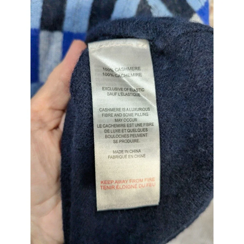 Scott & Scott London 100% Cashmere Navy Blue Pullover Sweater L